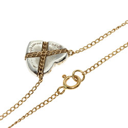 Tiffany Cross Chain Heart Necklace K18 Yellow Gold SV Women's TIFFANY&Co.