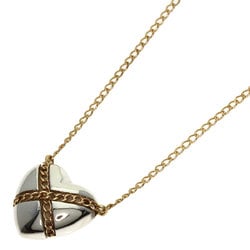 Tiffany Cross Chain Heart Necklace K18 Yellow Gold SV Women's TIFFANY&Co.