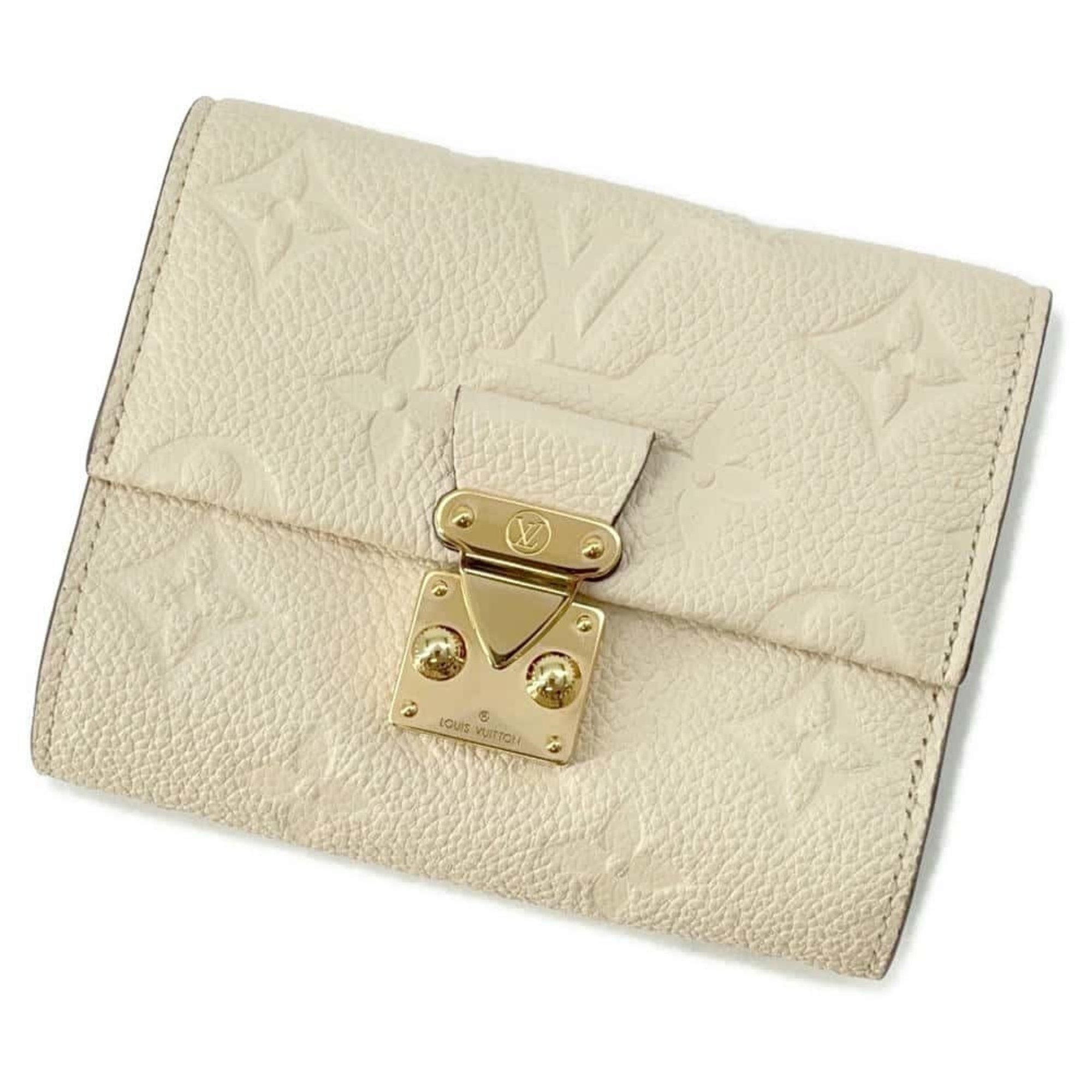 Louis Vuitton Tri-fold Wallet Monogram Empreinte Portefeuille Metis Compact M81071 Ivory