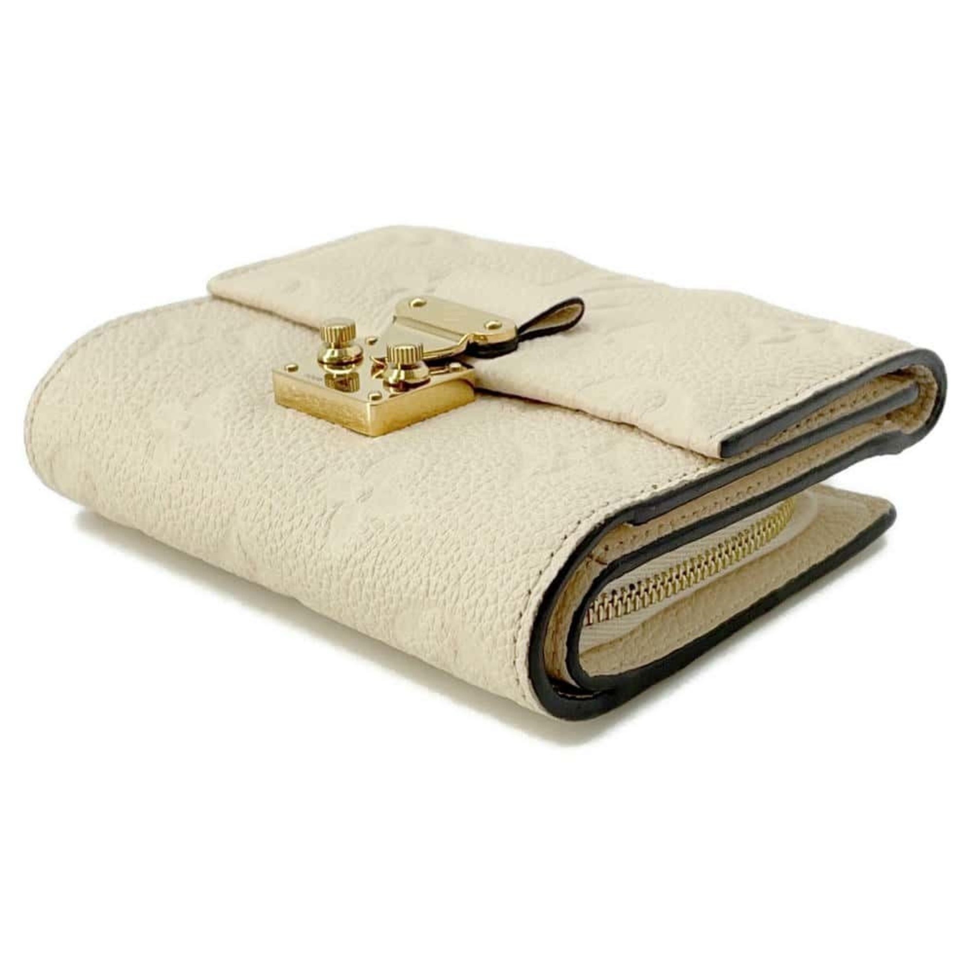 Louis Vuitton Tri-fold Wallet Monogram Empreinte Portefeuille Metis Compact M81071 Ivory