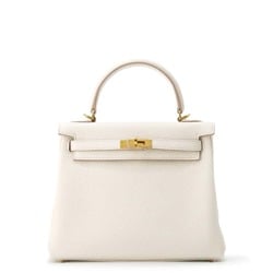 Hermes handbag Kelly 25, in-stitched, beton, Togo, U-stamped, 2-way shoulder