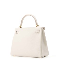 Hermes handbag Kelly 25, in-stitched, beton, Togo, U-stamped, 2-way shoulder