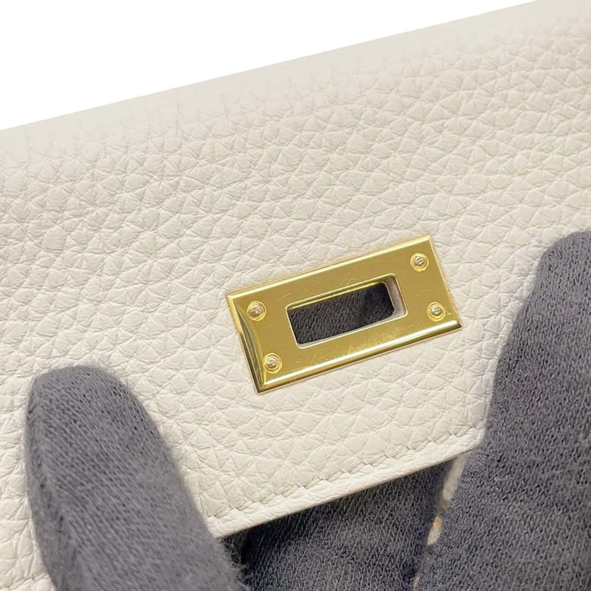 Hermes handbag Kelly 25, in-stitched, beton, Togo, U-stamped, 2-way shoulder