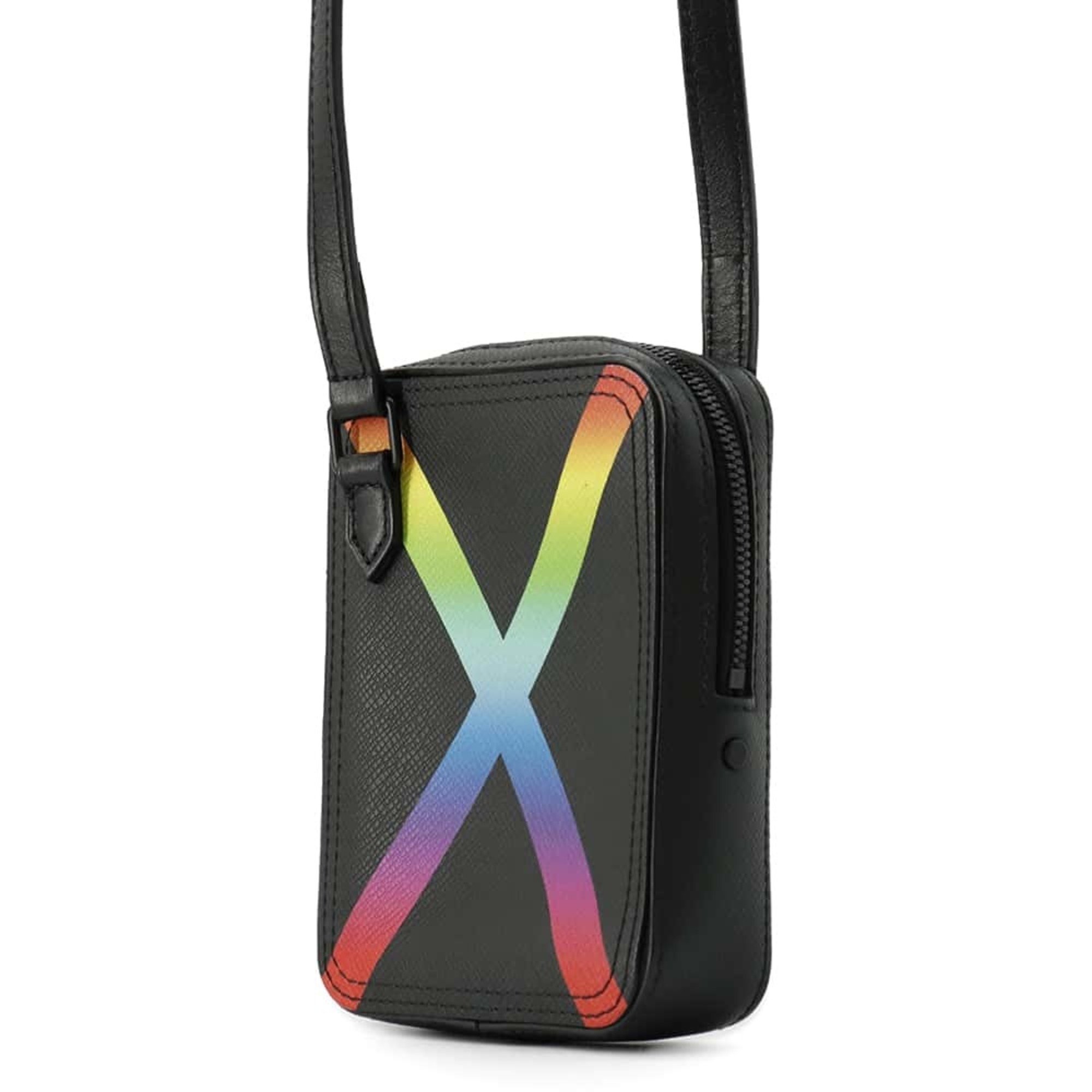 Louis Vuitton Shoulder Bag Taiga Rainbow Danube M30332 LOUIS VUITTON Black