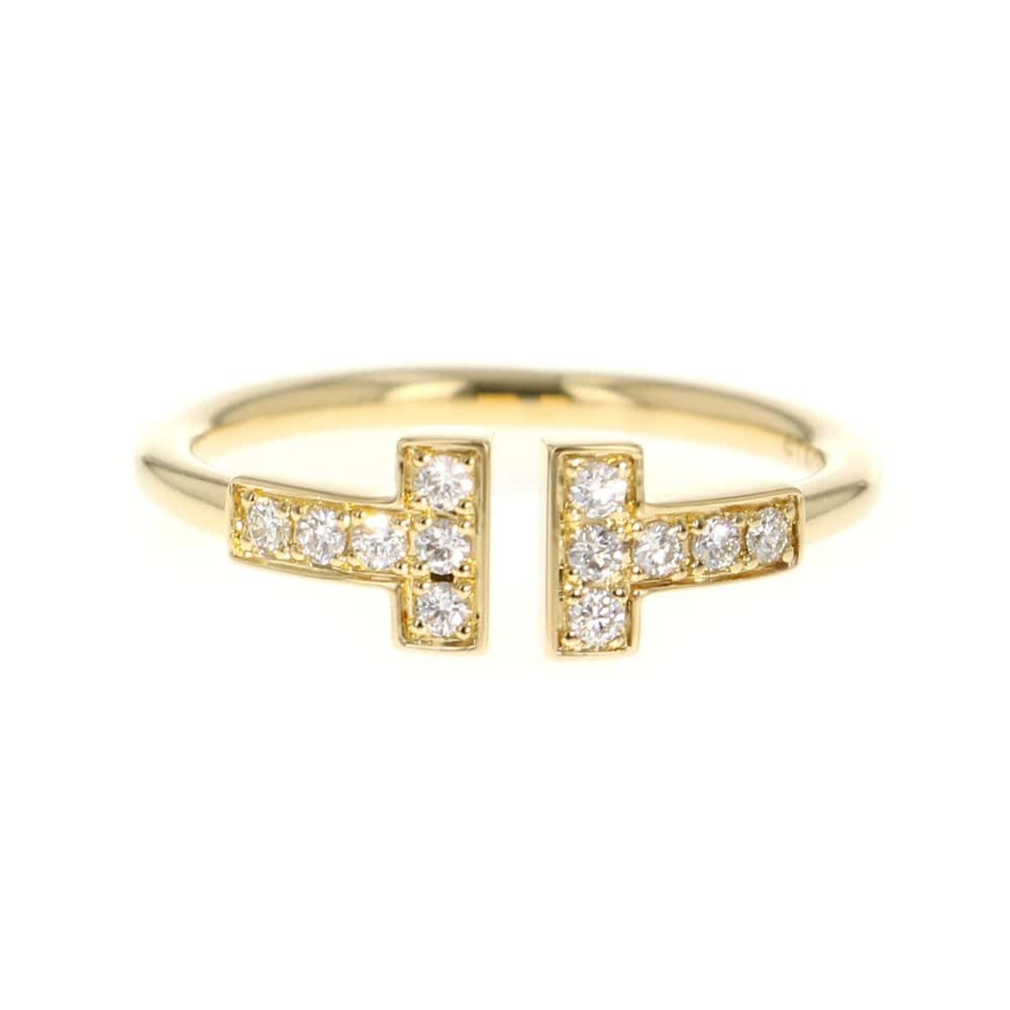 Tiffany Ring T Wire Diamond 0.13ct Total K18YG Yellow Gold Size Approx. 60147091 & Co.