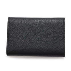 Louis Vuitton Tri-fold Wallet Taurillon Leather Leopard Portefeuille Capucines Compact M80795 Black