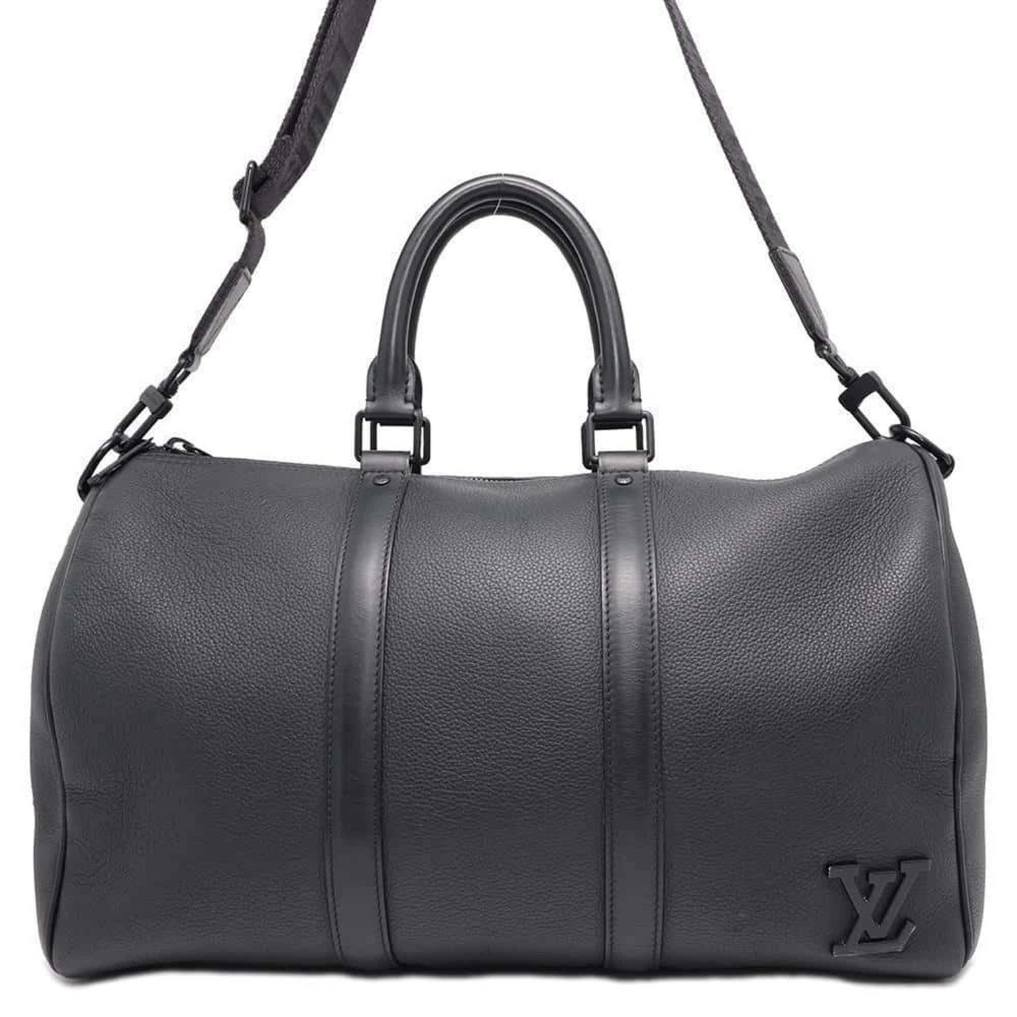 Louis Vuitton Boston Bag Keepall Bandouliere 40 Taurillon Leather M57088 2way Shoulder Black