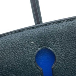 Hermes Birkin 30 Handbag Officer Vert Chypre Blue Zéliege Togo Swift C Stamp HERMES