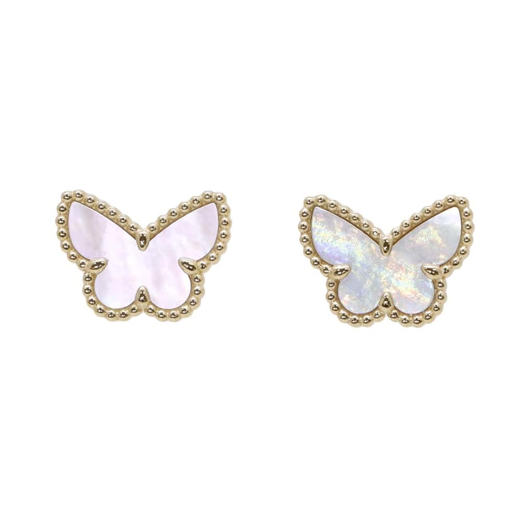 Van Cleef & Arpels Sweet Papillon Earrings, Mother of Pearl, 18K Yellow Gold, VCARN5JM00