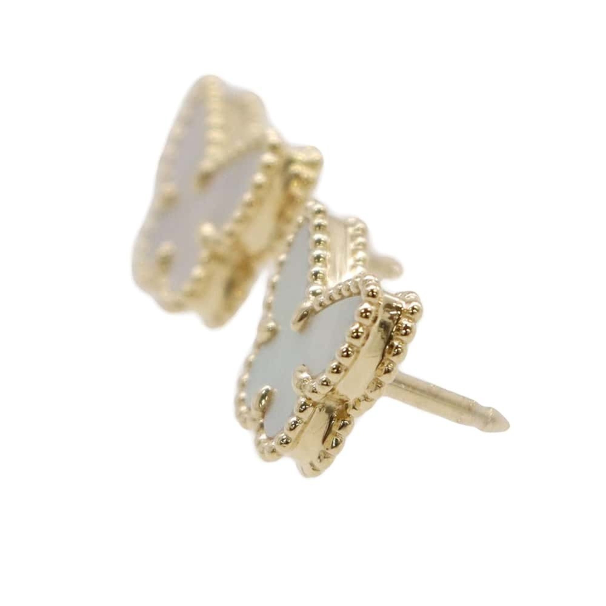 Van Cleef & Arpels Sweet Papillon Earrings, Mother of Pearl, 18K Yellow Gold, VCARN5JM00