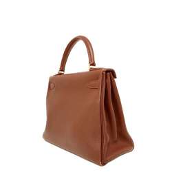 Hermes handbag Kelly 28, in-stitched, Noisette, Togo, A stamp, 2-way shoulder bag