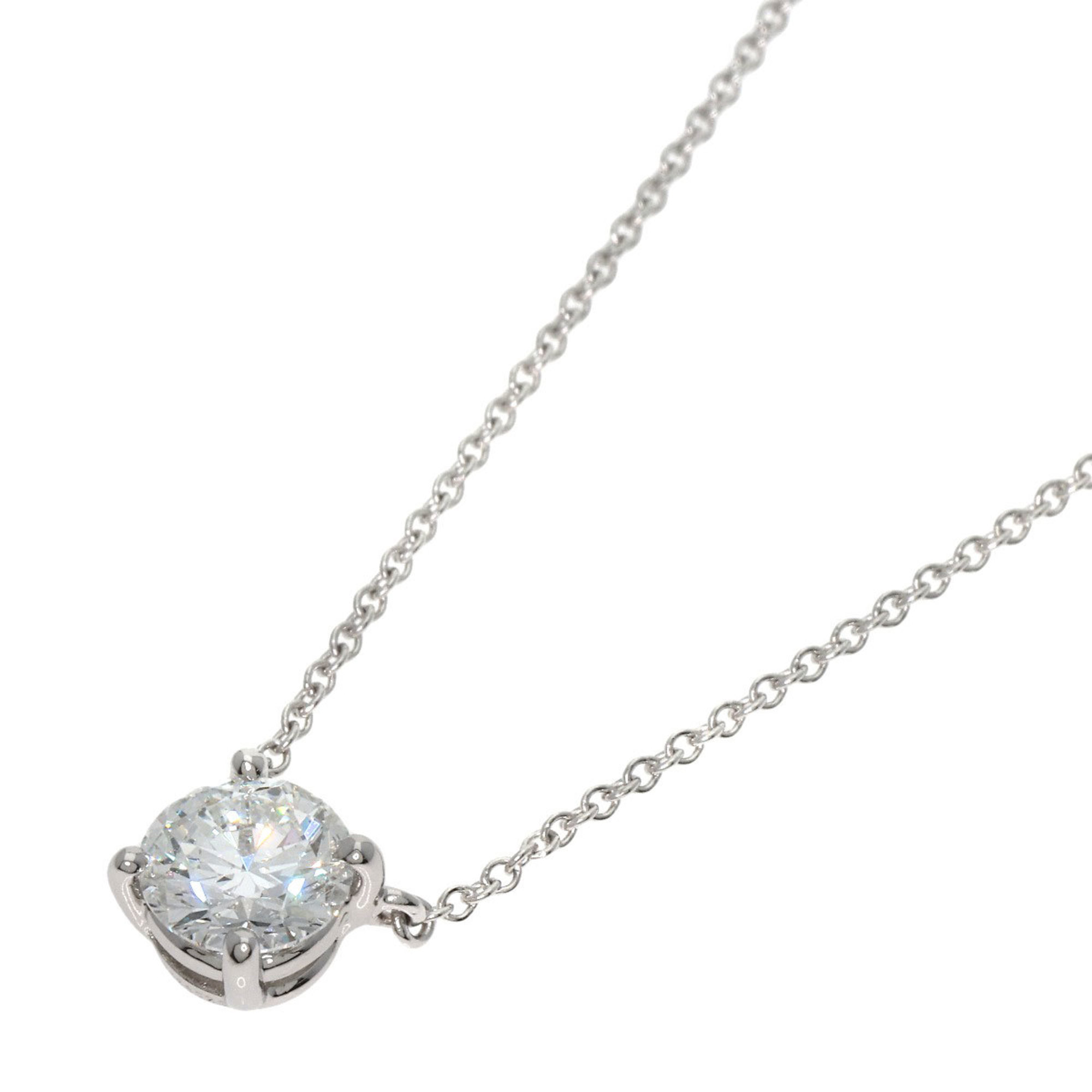 Tiffany solitaire diamond necklace in platinum PT950 for women TIFFANY&Co.