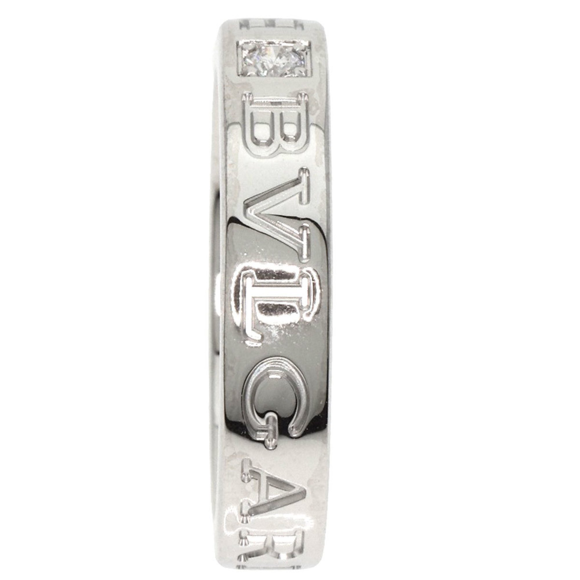 BVLGARI Double 1P Diamond Ring, 18K White Gold, Women's