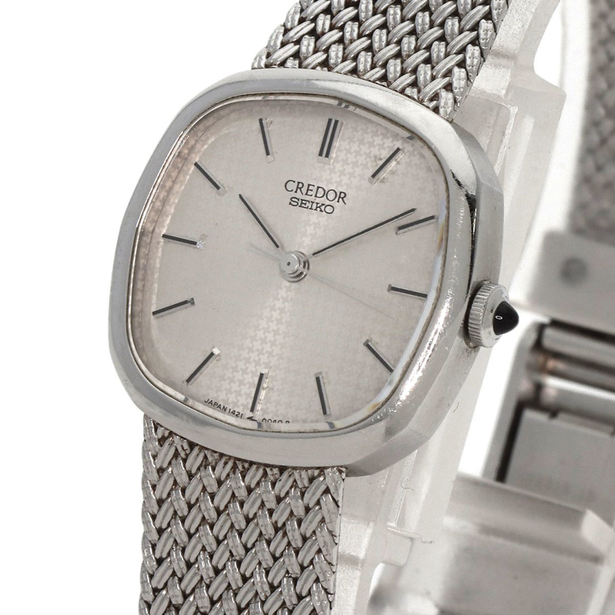 Seiko 1421-5020 Credor Square Face Watch Stainless Steel SS Ladies SEIKO