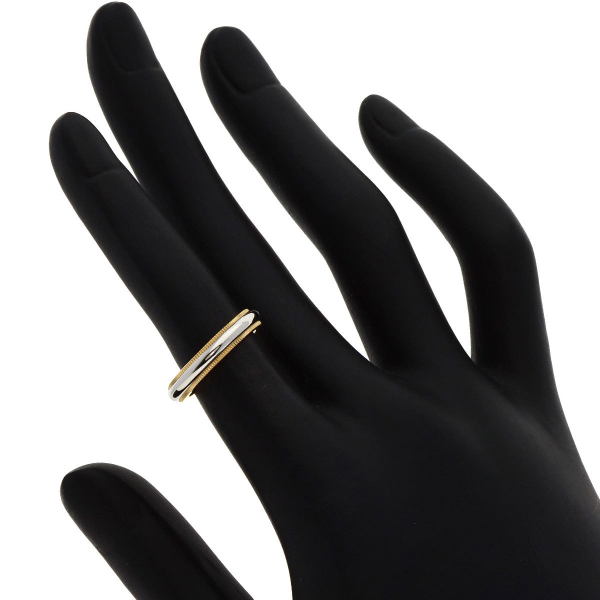 Tiffany & Co. Milgrain Ring, 18K Yellow Gold, PT950, Women's, TIFFANY