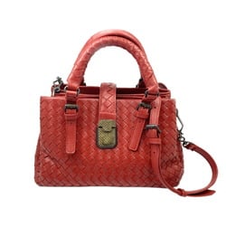 BOTTEGA VENETA Bottega Veneta Intrecciato Baby Roma Leather Red Handbag Bag Women's