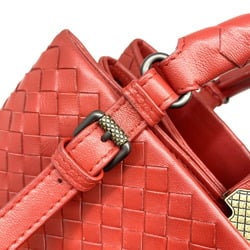 BOTTEGA VENETA Bottega Veneta Intrecciato Baby Roma Leather Red Handbag Bag Women's