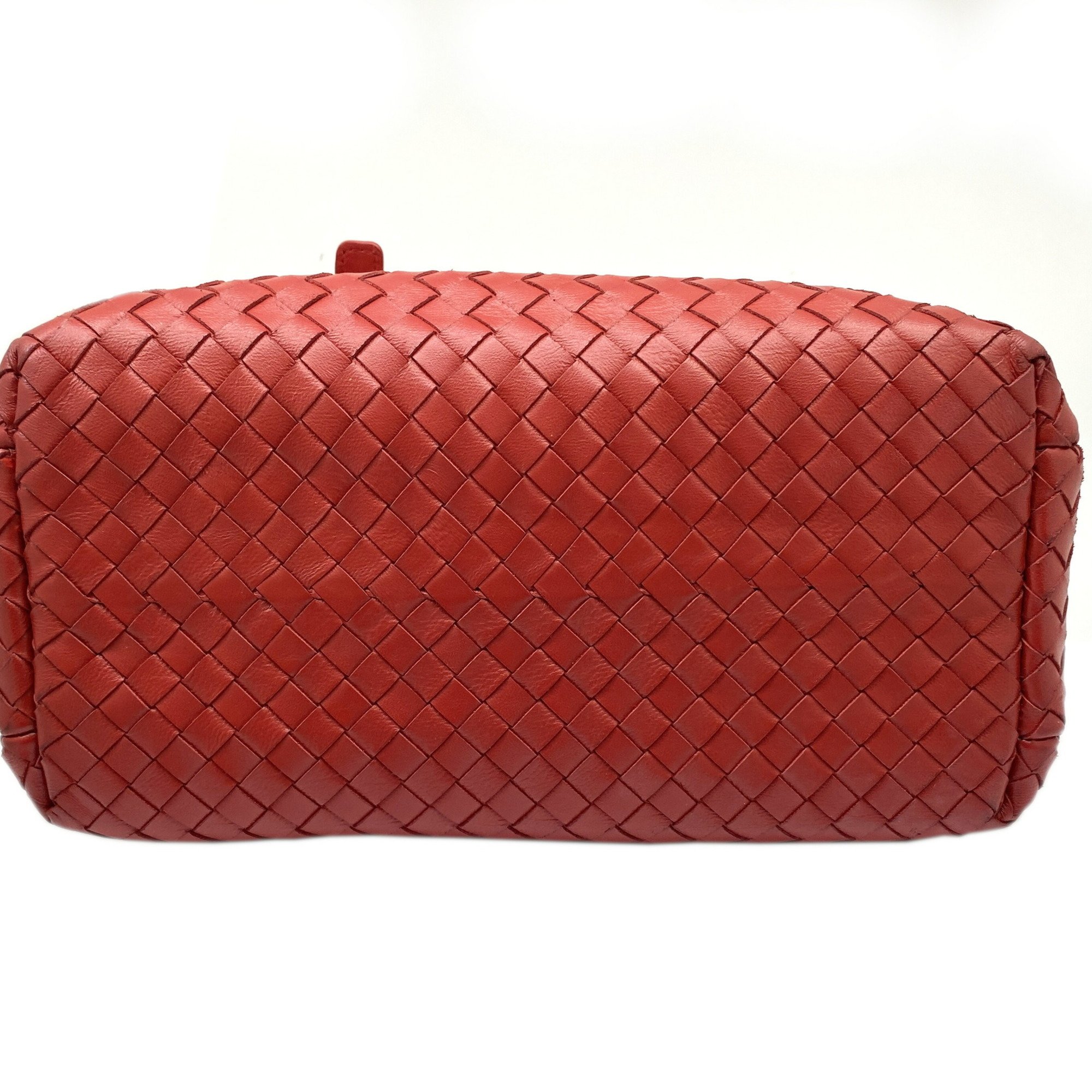 BOTTEGA VENETA Bottega Veneta Intrecciato Baby Roma Leather Red Handbag Bag Women's