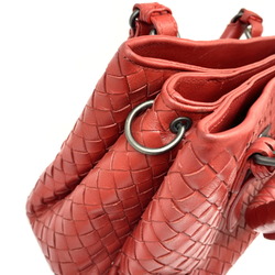 BOTTEGA VENETA Bottega Veneta Intrecciato Baby Roma Leather Red Handbag Bag Women's