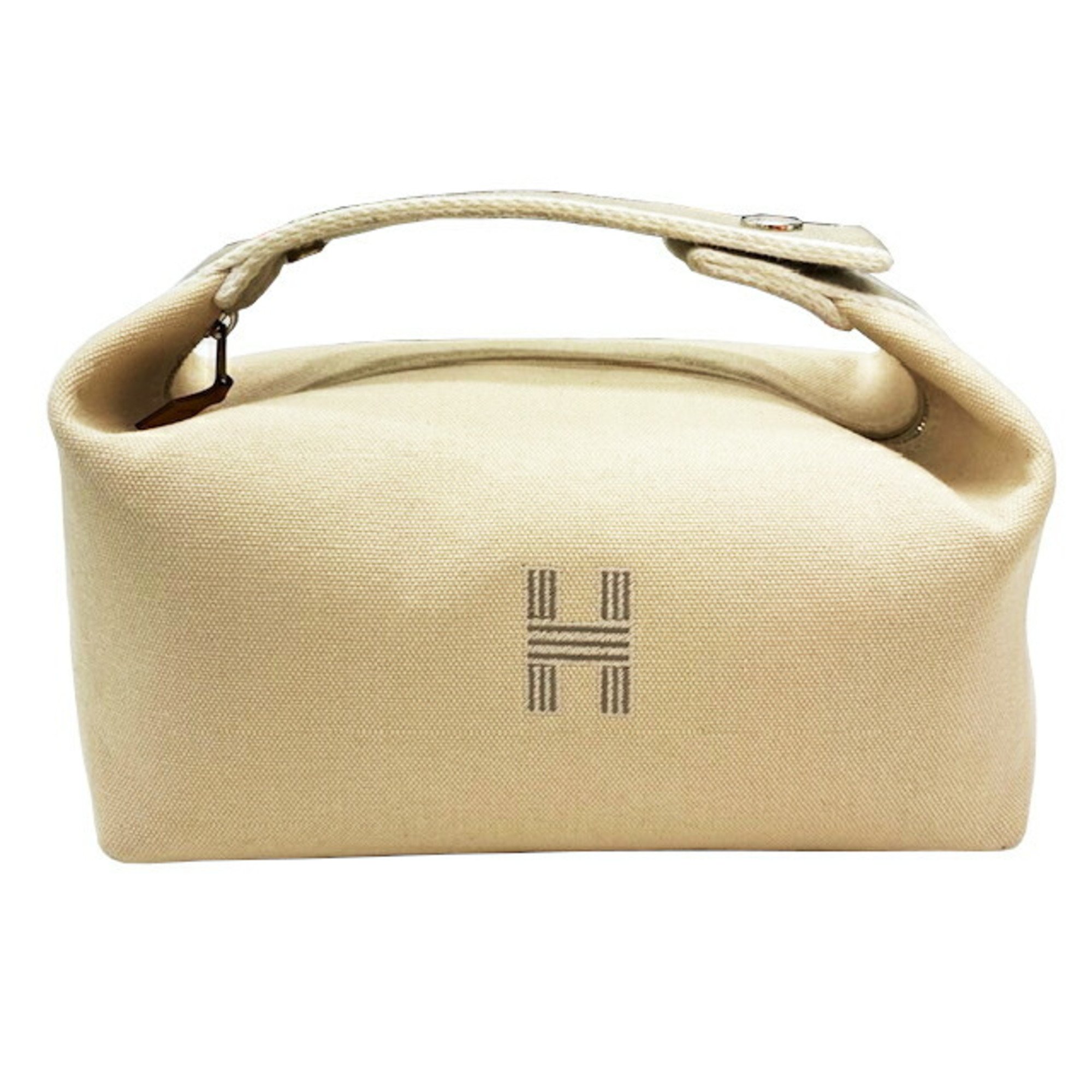 HERMES Hermes Bride A Black GM Canvas Beige