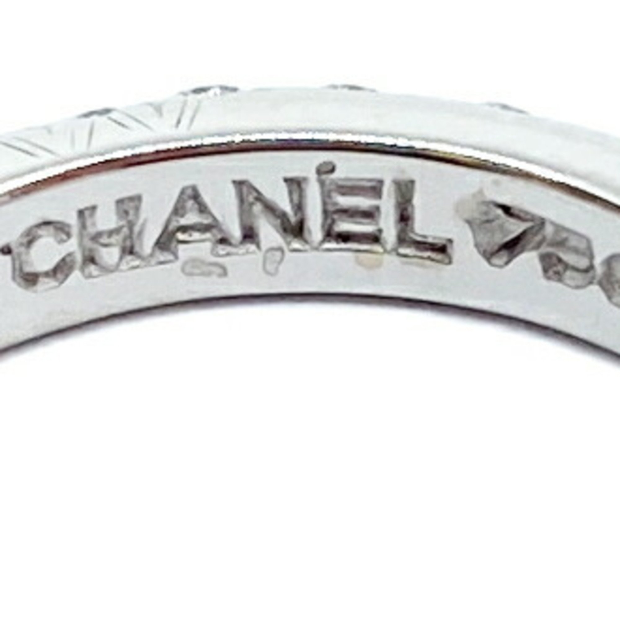 CHANEL Comet Ring Pavé Diamond K18WG 750 White Gold Size 8 Women's Shiny