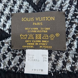 LOUIS VUITTON Louis Vuitton Echarpe Mania Shine Wool Black Silver M75833 Scarf Stole Men Women