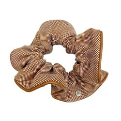 HERMES Hermes Scrunchie Claudia Plan Air Gold / Brown Hair