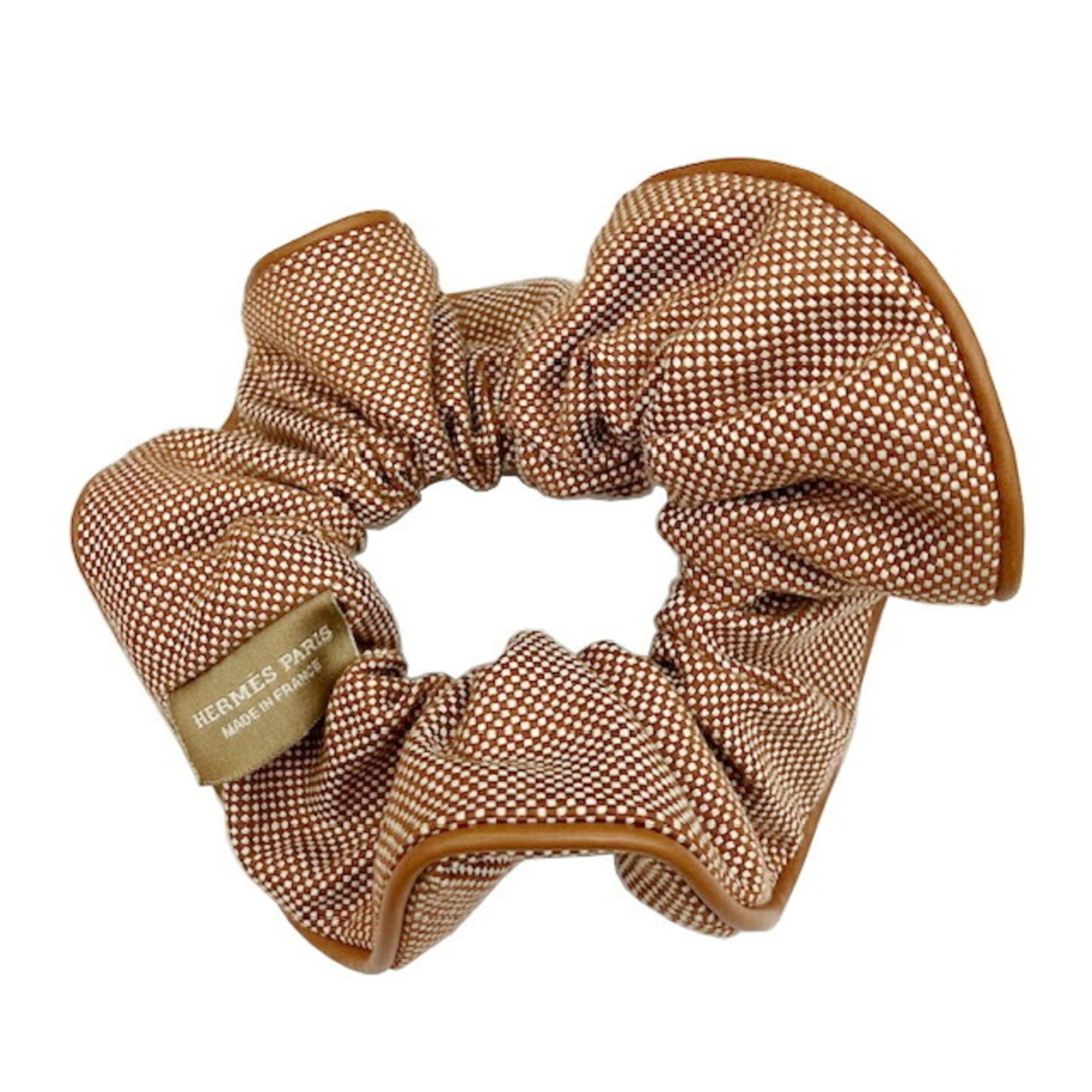 HERMES Hermes Scrunchie Claudia Plan Air Gold / Brown Hair