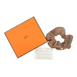 HERMES Hermes Scrunchie Claudia Plan Air Gold / Brown Hair