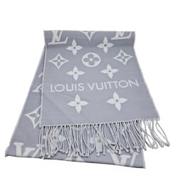 LOUIS VUITTON Louis Vuitton LV Essential Monogram Scarf Stole Grey 100% Wool 22AW Women's Men's