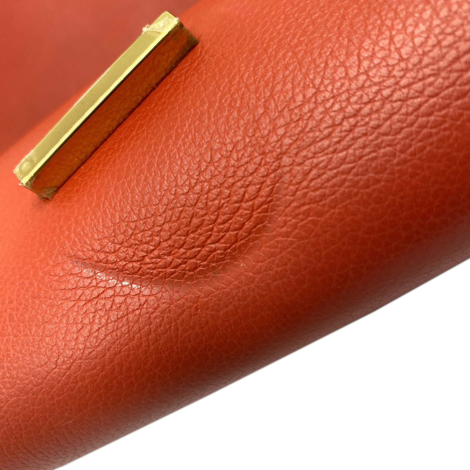 HERMES Hermes Ege Evercolor Red Rouge Tomato Clutch Bag X Stamp 2016 Chaine d'Ancre Women's