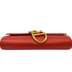 HERMES Hermes Ege Evercolor Red Rouge Tomato Clutch Bag X Stamp 2016 Chaine d'Ancre Women's