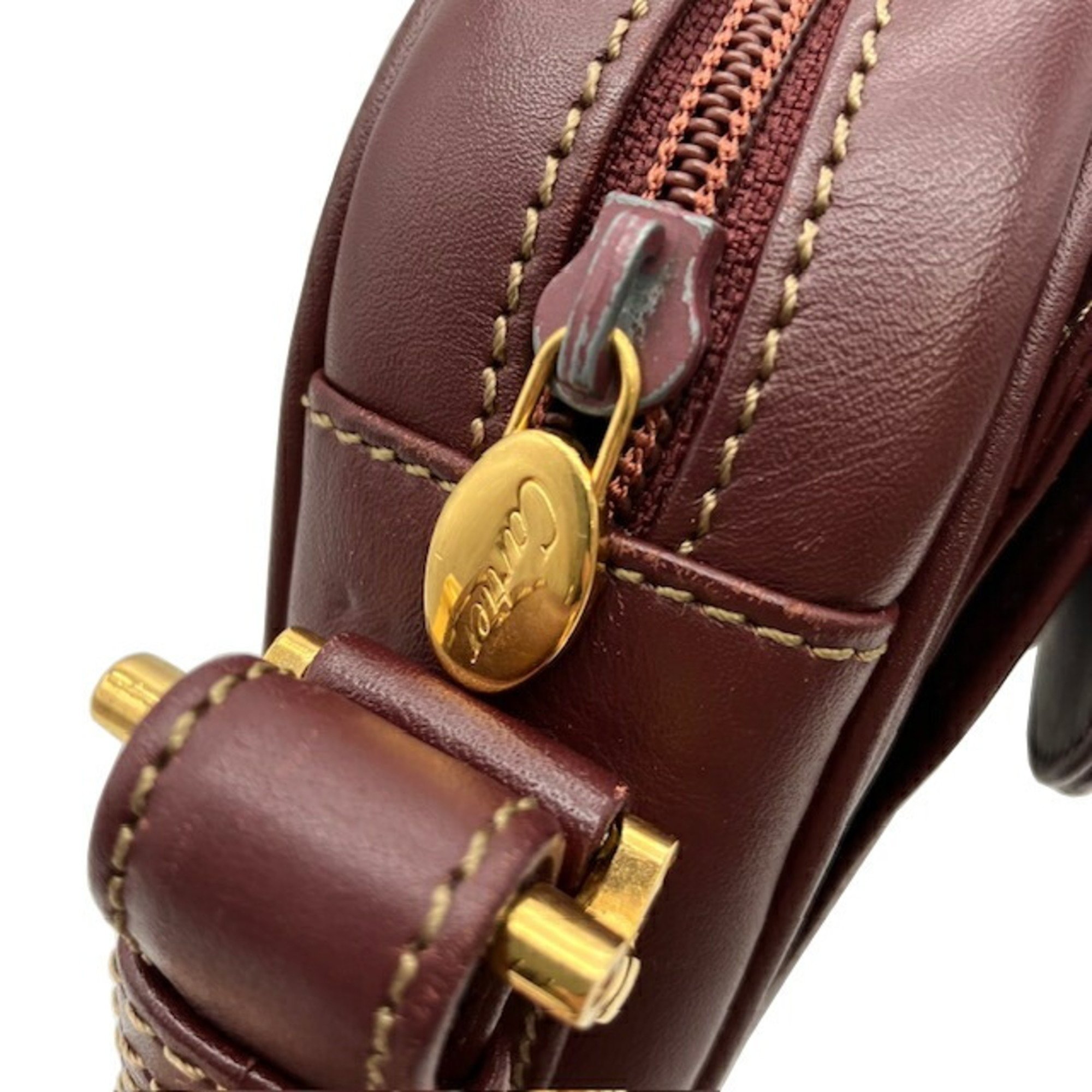 Cartier Must Line Shoulder Bag Leather Bordeaux