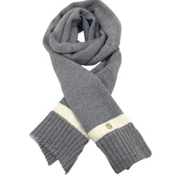 GUCCI Gucci Wool Scarf Grey White GG Stole Women Men