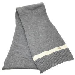 GUCCI Gucci Wool Scarf Grey White GG Stole Women Men