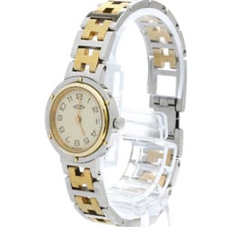 Polished HERMES Clipper Gold Plated Steel Quartz Ladies Watch BF577472