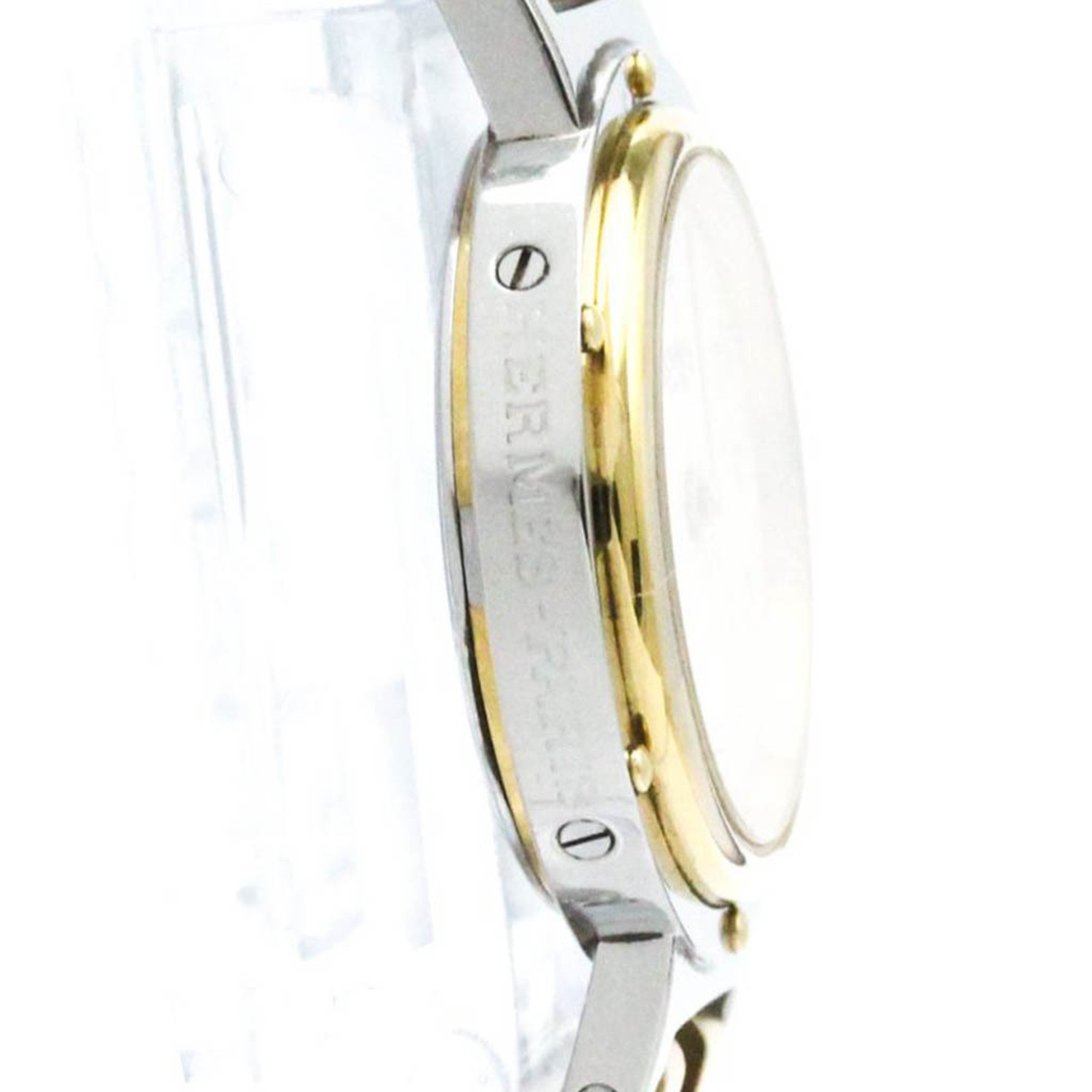 Polished HERMES Clipper Gold Plated Steel Quartz Ladies Watch BF577472