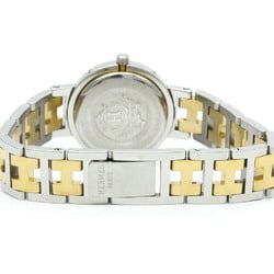 Polished HERMES Clipper Gold Plated Stainless Steel Quartz Ladies Watch BF577509