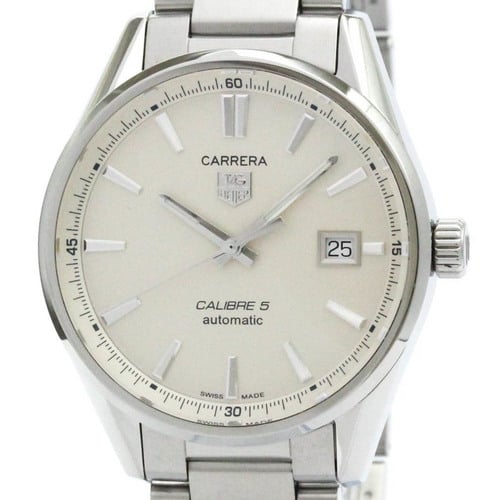 Polished TAG HEUER Carrera Calibre 5 Steel Automatic Watch WAR211B BF577483