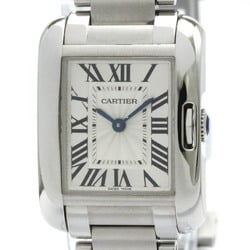 Polished CARTIER Tank Anglaise SM Stainless Steel Quartz Watch W5310022 BF577470