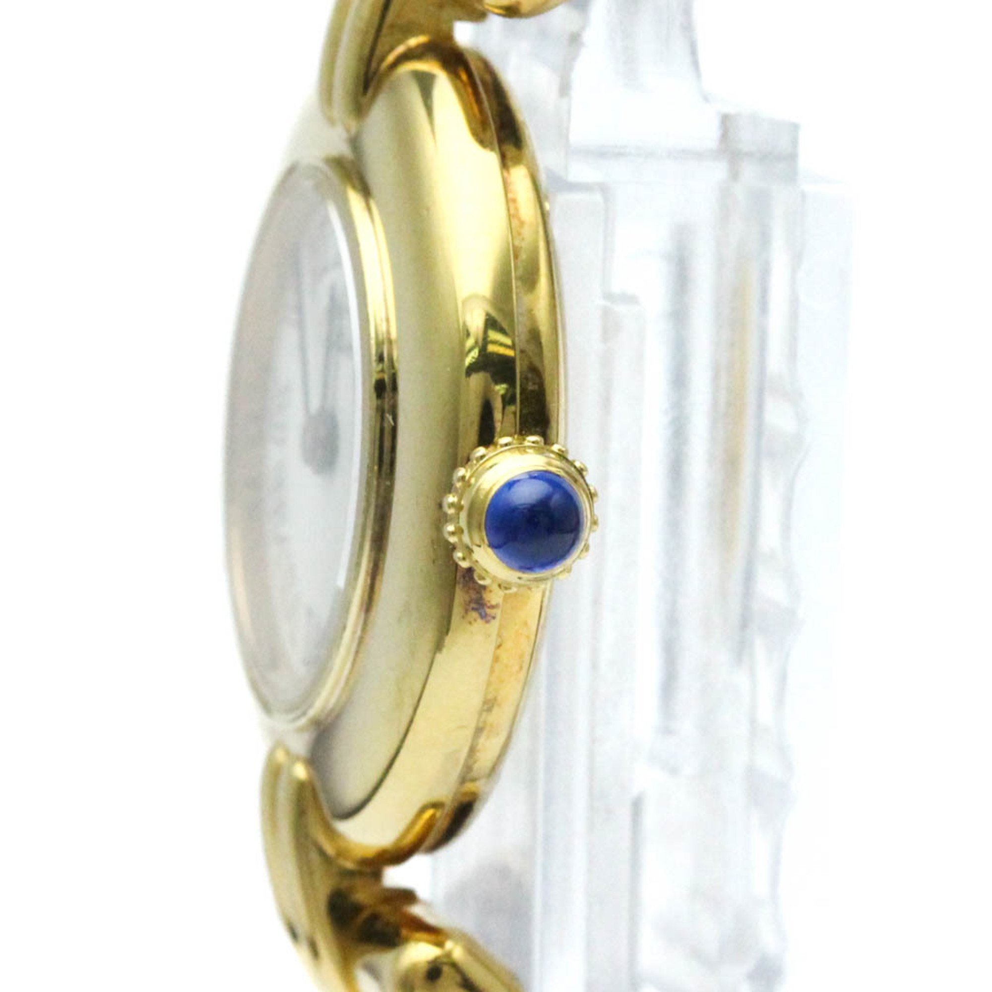 CARTIER Must Colisee Gold Plated Leather Quartz Ladies Watch W1011554 BF577490