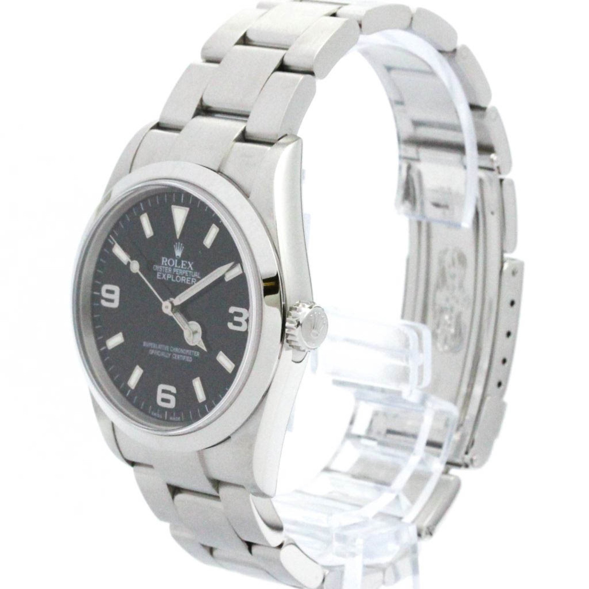 Polished ROLEX Explorer I F Serial Steel Automatic  Mens Watch 114270 BF577455