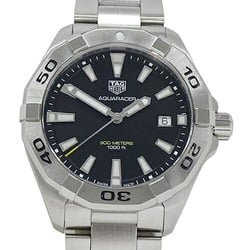 TAG Heuer Aquaracer WBD1110 BA0928 Men's Watch Date Quartz Stainless Steel SS Silver Black Polished