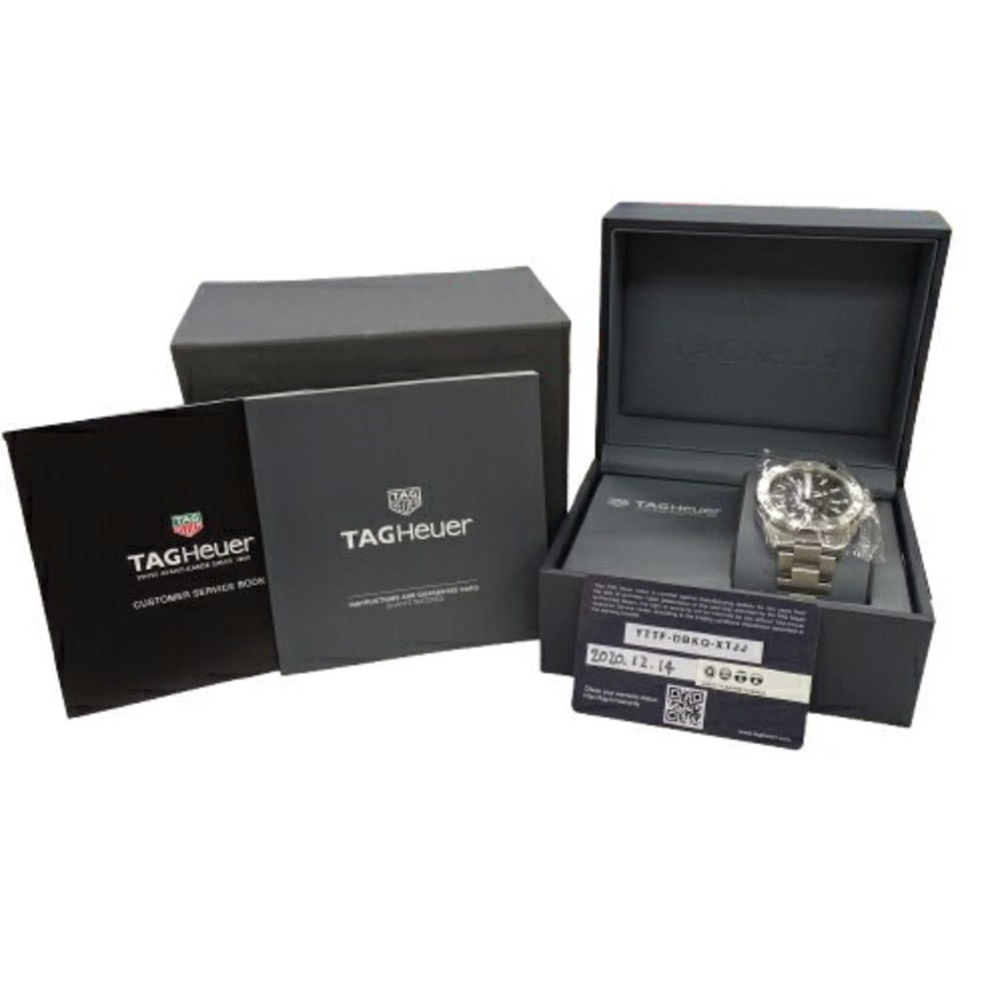 TAG Heuer Aquaracer WBD1110 BA0928 Men's Watch Date Quartz Stainless Steel SS Silver Black Polished