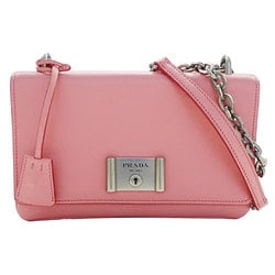 PRADA Women's Shoulder Bag Saffiano Petalo Pink 1BD009 Chain