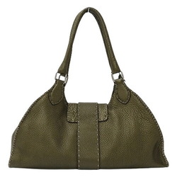 FENDI Women's Tote Bag Handbag Leather Selleria Green Khaki 8BR457