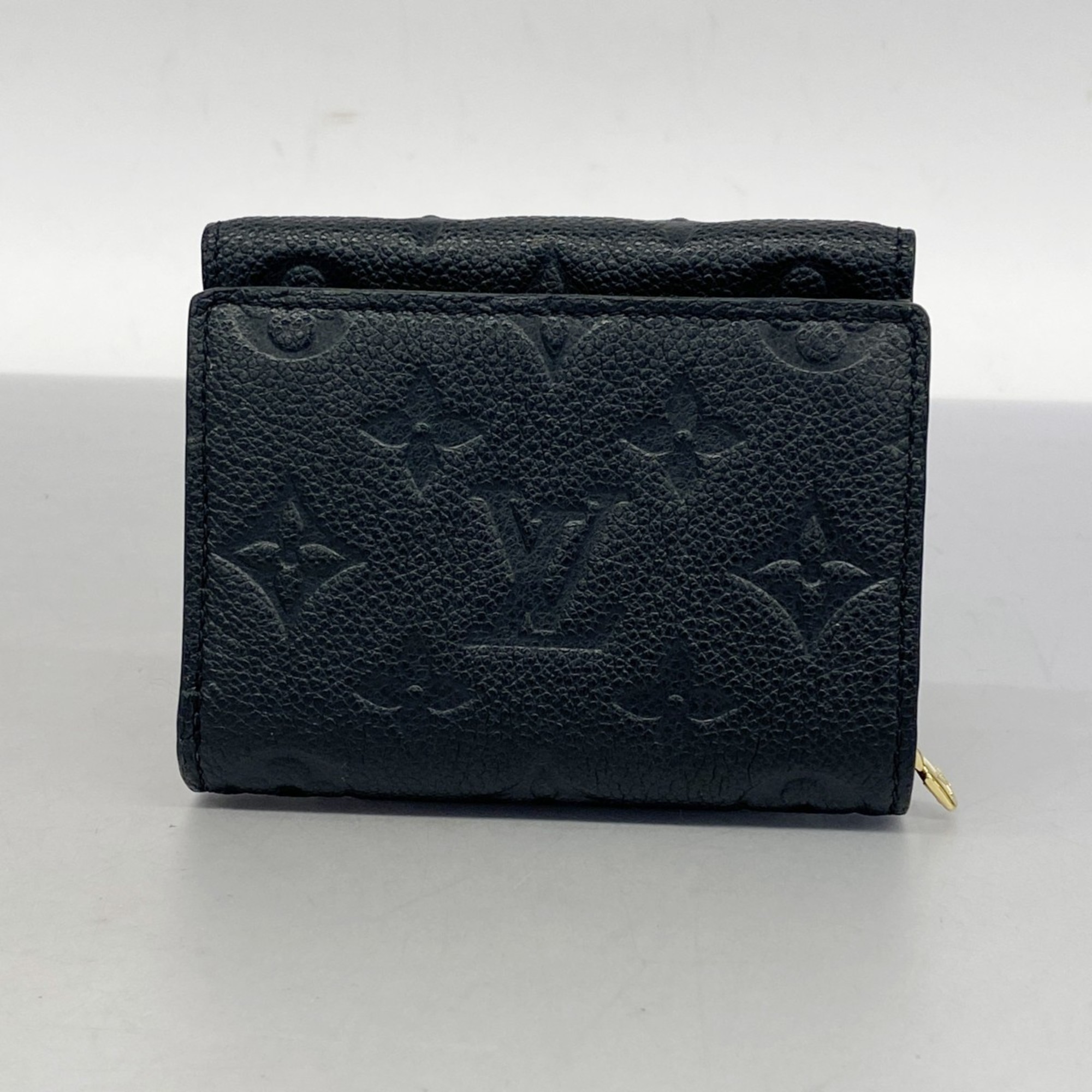 Louis Vuitton Tri-fold Wallet Monogram Empreinte Portefeuille Metis Compact M80880 Noir Ladies