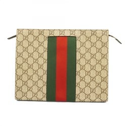 Gucci Clutch Bag GG Supreme Sherry Line 475316 Brown Men's Women's