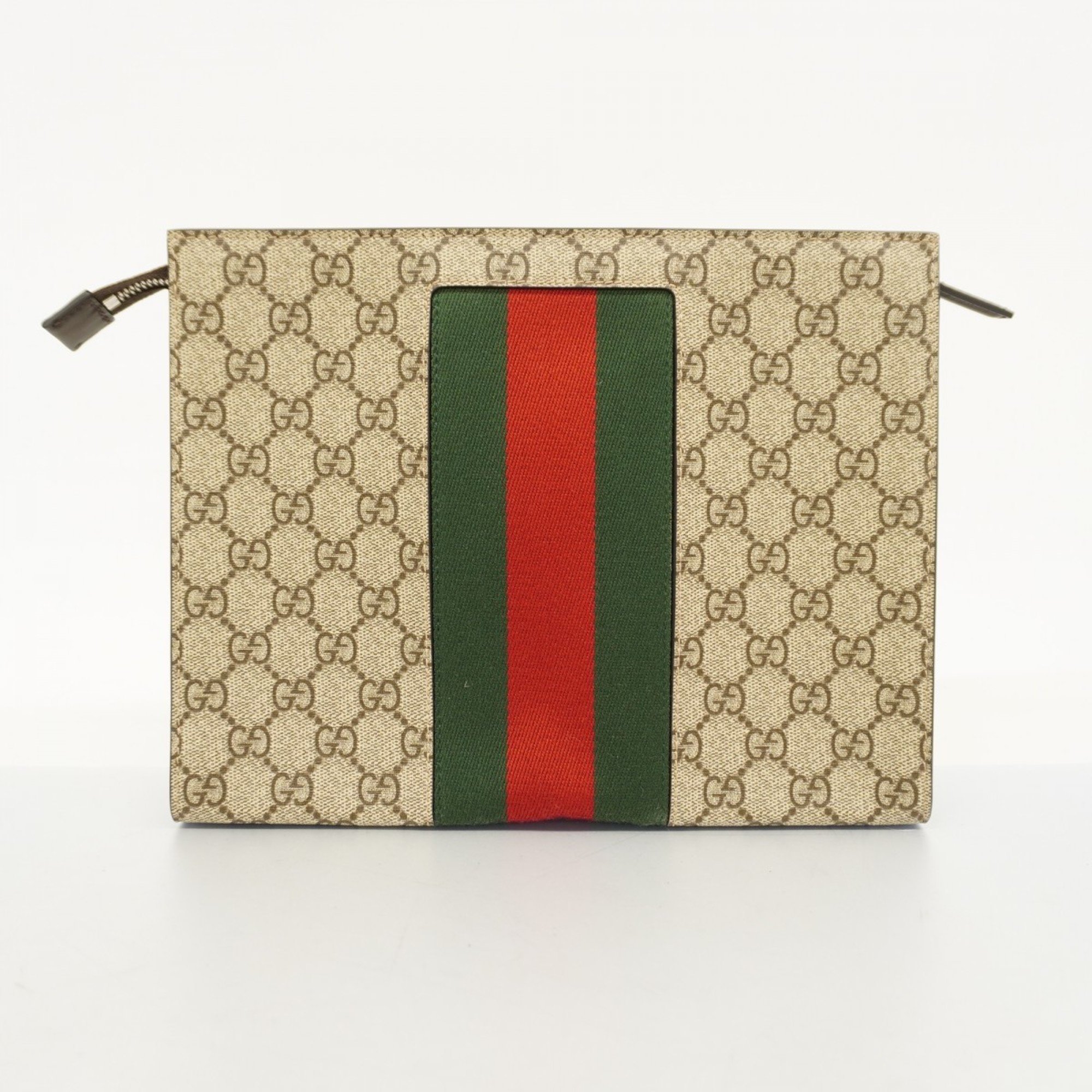 Gucci Clutch Bag GG Supreme Sherry Line 475316 Brown Men's Women's