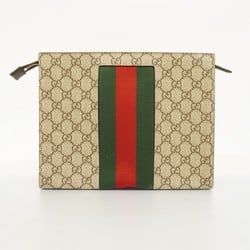 Gucci Clutch Bag GG Supreme Sherry Line 475316 Brown Men's Women's